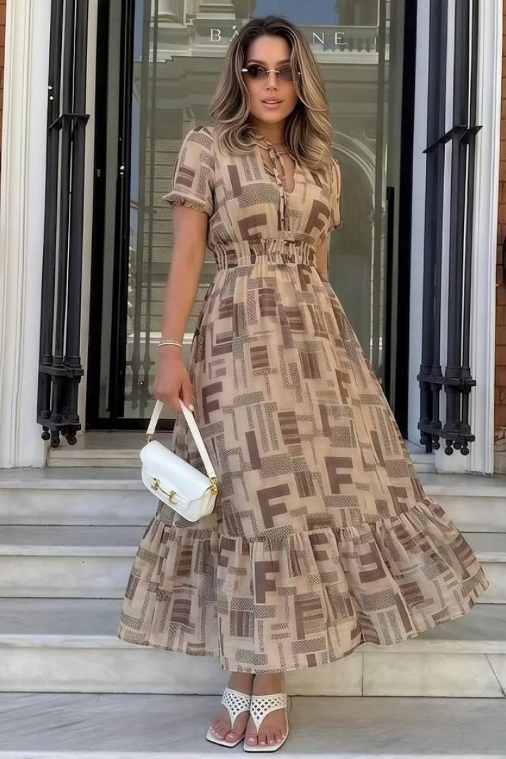 Шелковое платье с воланом IMMA-465A620B720