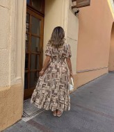 Шелковое платье с воланом IMMA-465A620B720