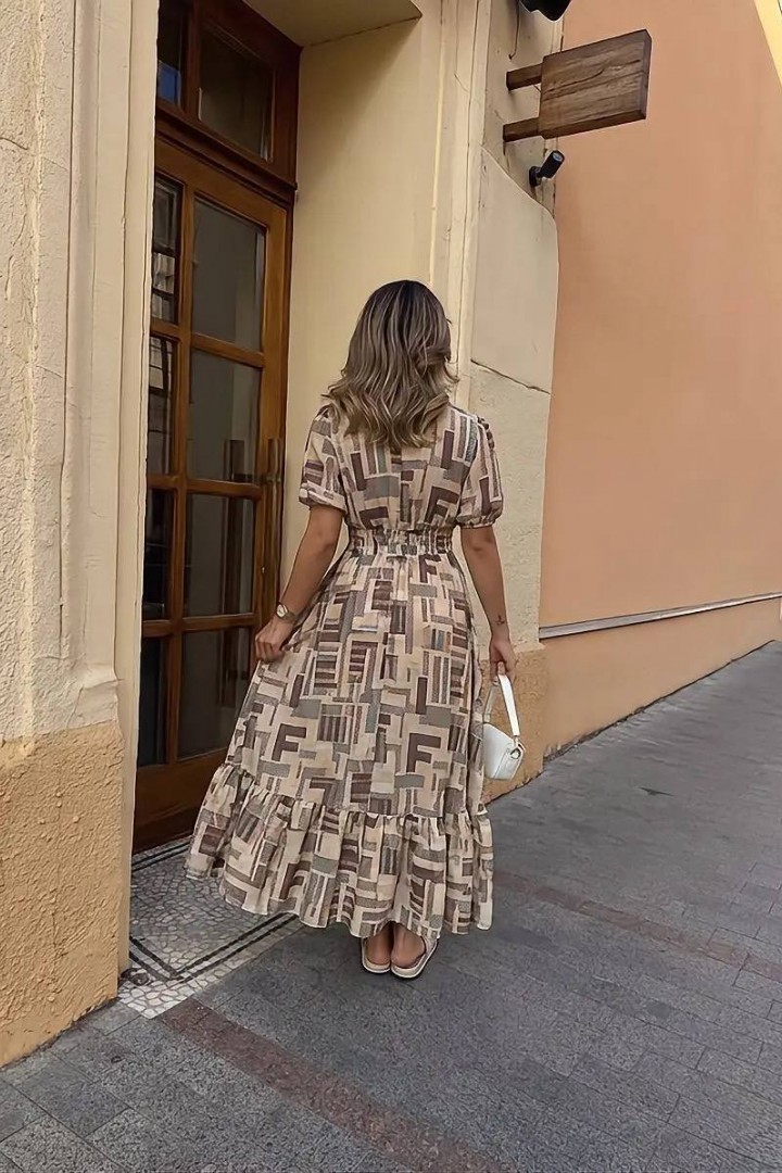 Шелковое платье с воланом IMMA-465A620B720