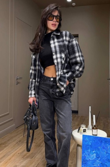 Байковая рубашка в клетку MUS-145A500 Байковая рубашка в клетку MUS-145A500