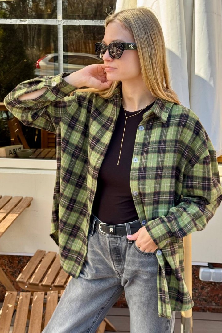 Трендовая клетчатая рубашка GUA-010A490