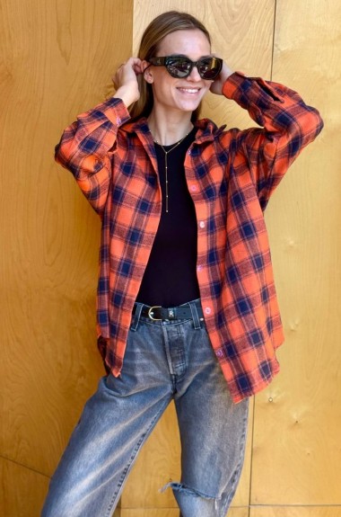 Трендовая клетчатая рубашка GUA-010A490