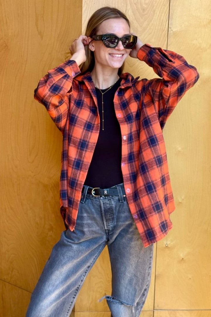 Трендовая клетчатая рубашка GUA-010A490