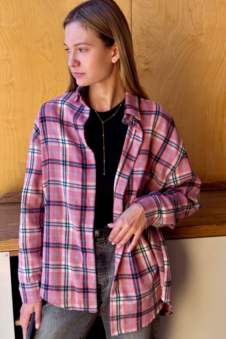 Трендовая клетчатая рубашка GUA-010A490