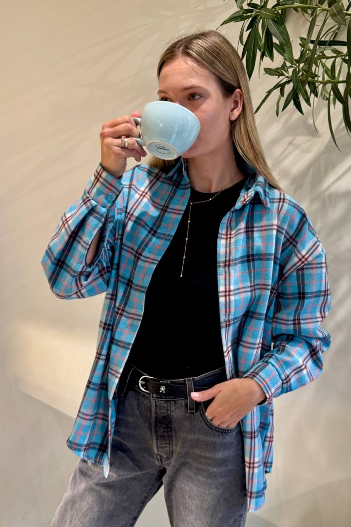 Трендовая клетчатая рубашка GUA-010A490