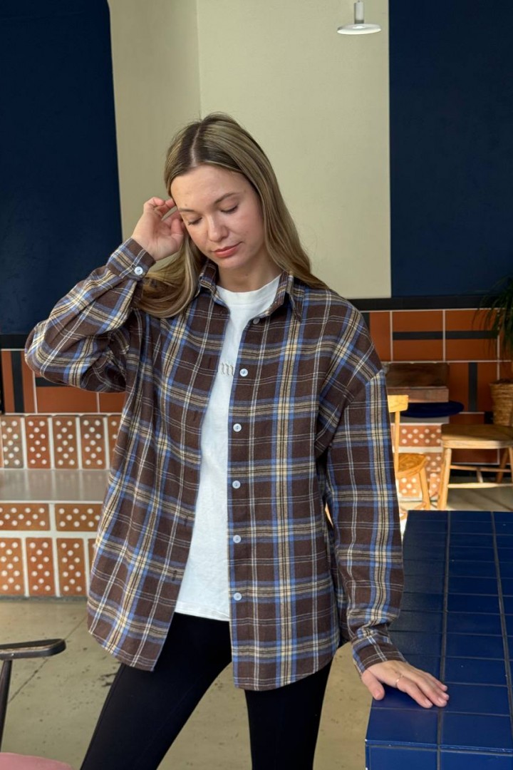 Трендовая клетчатая рубашка GUA-010A490