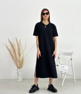 Трикотажное платье с разрезом  YYA-1104A485