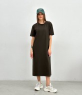 Трикотажное платье с разрезом  YYA-1104A485