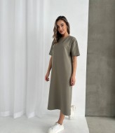 Трикотажное платье с разрезом  YYA-1104A485