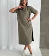 Трикотажное платье с разрезом  YYA-1104A485