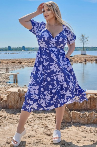 Летнее платье с v образным вырезом VLT-1567A700 Летнее платье с v образным вырезом VLT-1567A700