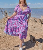 Летнее платье с v образным вырезом VLT-1567A700