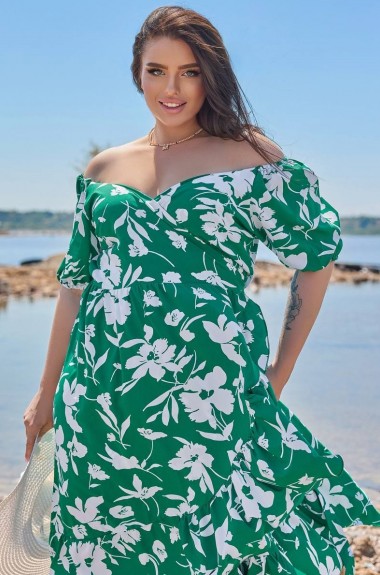 Летнее платье с v образным вырезом VLT-1567A700 Летнее платье с v образным вырезом VLT-1567A700