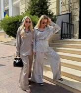 Сатиновый костюм в пижамном стиле  CULT-2065A750