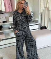 Сатиновый костюм в пижамном стиле  CULT-2065A750