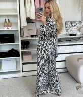 Сатиновый костюм в пижамном стиле  CULT-2065A750