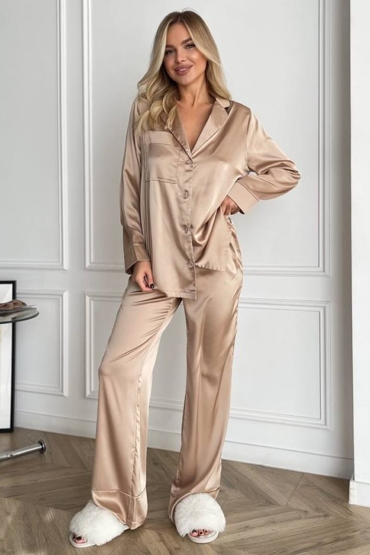 Костюм в пижамном стиле шелковый NK-545A559