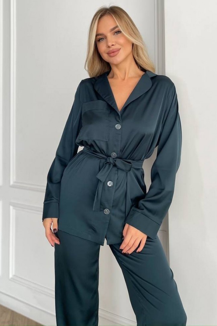 Костюм в пижамном стиле шелковый NK-545A559