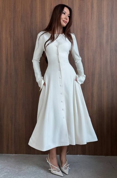 Платье с пуговицами спереди NK-636A629 Платье с пуговицами спереди NK-636A629