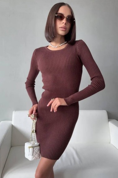 Платье приталенного силуэта рубчик IMMA-429A450 Платье приталенного силуэта рубчик IMMA-429A450