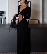 Черное сексуальное платье ANM-415A600