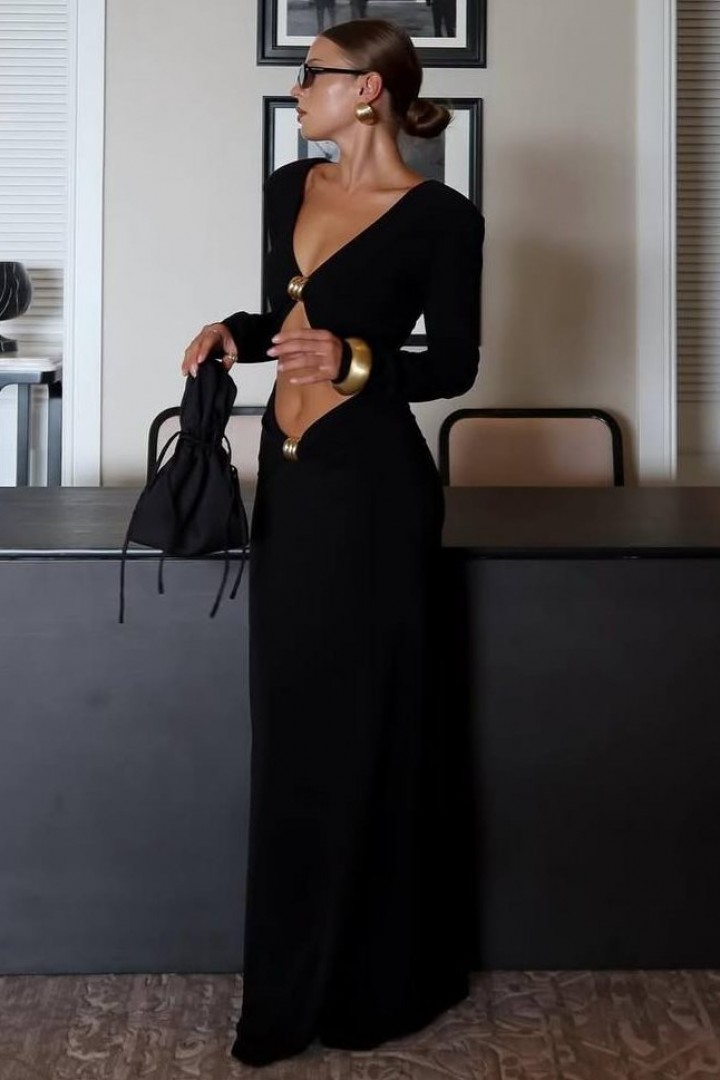 Черное сексуальное платье ANM-415A600