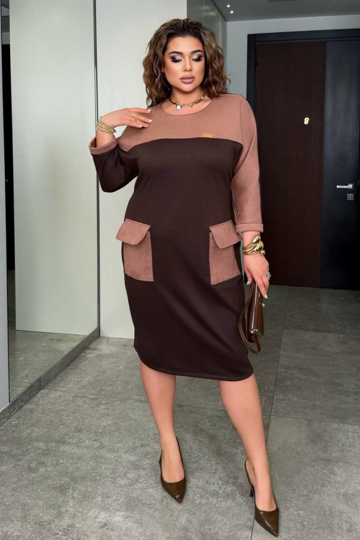 Комбинированное платье VIA-305A480