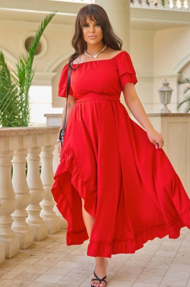 Летнее платье с воланами  BEL-7702A22