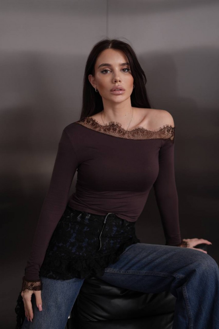 Лонгслив з мереживом MPK-416A380