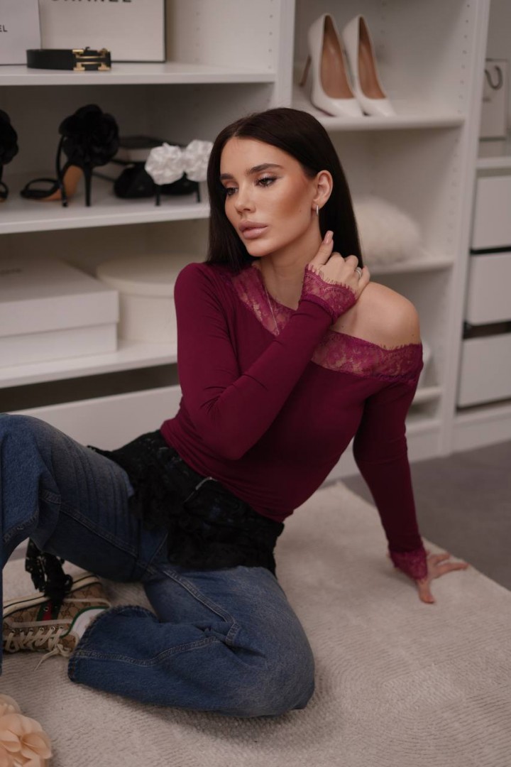 Лонгслив з мереживом MPK-416A380