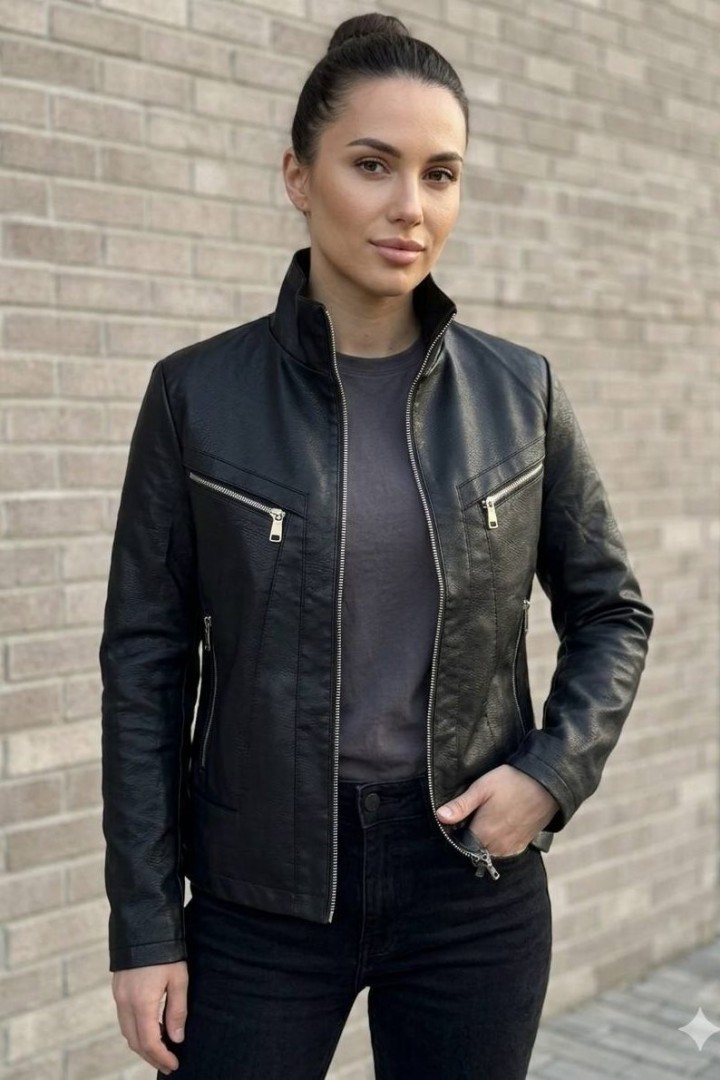 Стильна чорна куртка INNA-8891A1150