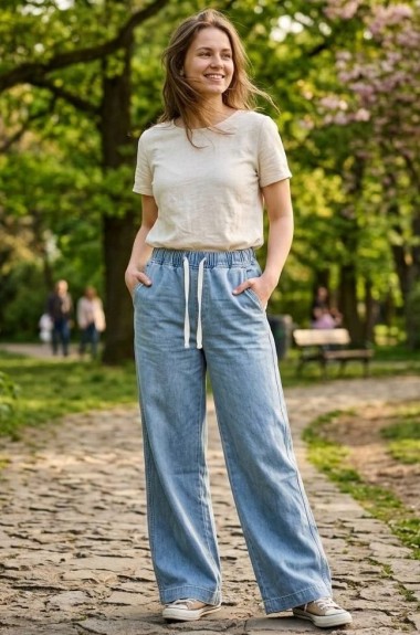 Свободные джинсы прямого кроя INNA-132A500