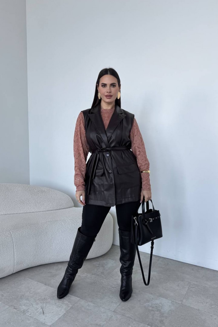 Кружевный лонг+ удлиненная жилетка ME-542A770