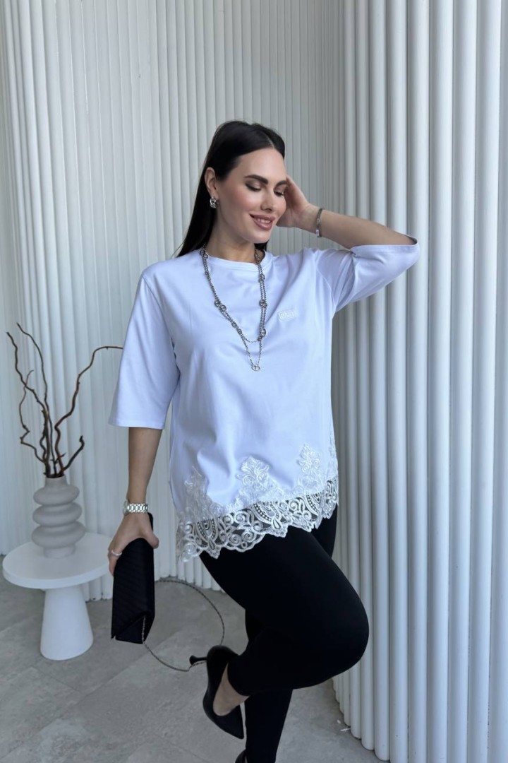 Стильна футболка з мереживом ME-541A480