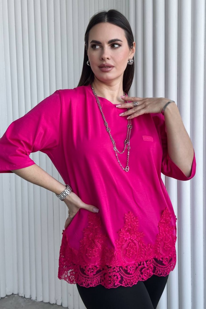 Стильна футболка з мереживом ME-541A480