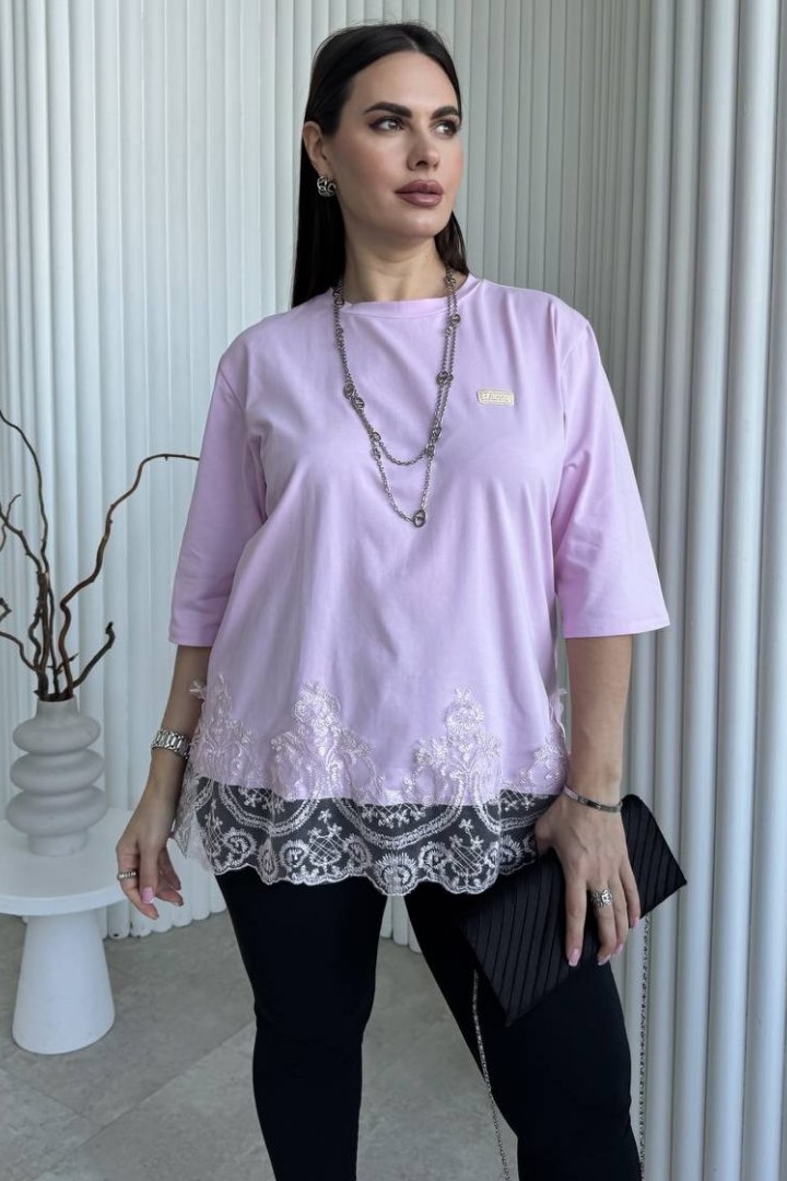 Стильна футболка з мереживом ME-541A480