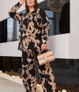 Штапельный брючный костюм LF-245A900