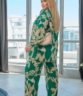 Штапельный брючный костюм LF-245A900