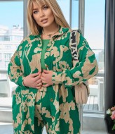 Штапельный брючный костюм LF-245A900