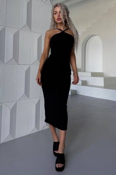 Платье с открытой спиной черное WA-140A300 Платье с открытой спиной черное WA-140A300