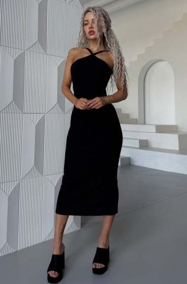 Платье с открытой спиной черное WA-140A300 Платье с открытой спиной черное WA-140A300