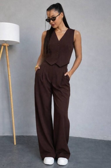 Костюм двійка жилет і широкі штани палаццо EVD-407A599