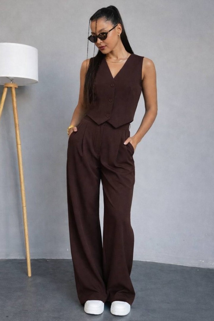 Костюм двійка жилет і широкі штани палаццо EVD-407A599