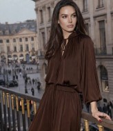 Шелковый брючный костюм LOU-1348A920