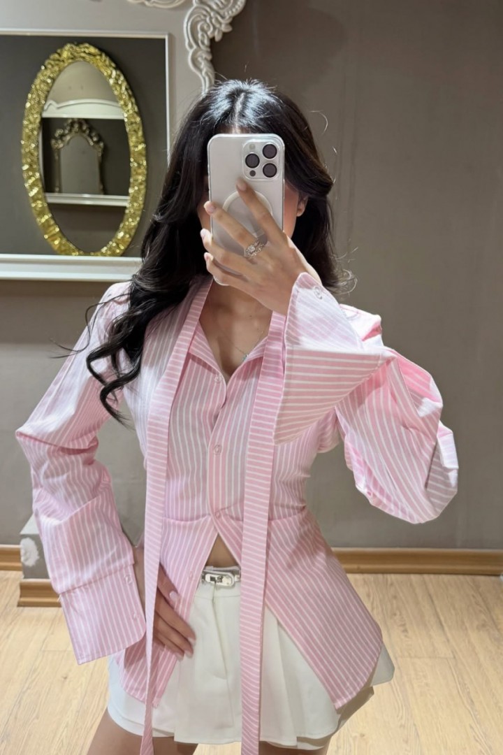 Рубашка с акцентными завязками LUC-1215A429