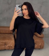 Футболка oversize с кружевом MIY-1086A450