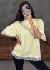 Футболка oversize с кружевом MIY-1086A450