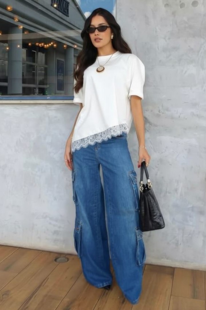 Футболка з мереживом LUC-1217A299