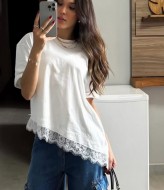 Футболка з мереживом LUC-1217A299