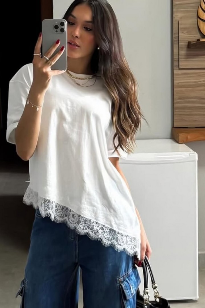 Футболка з мереживом LUC-1217A299